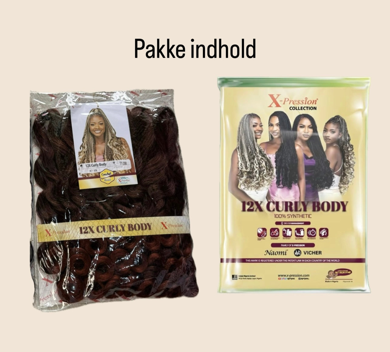 X-pression Curly body French curls - Farve 1b